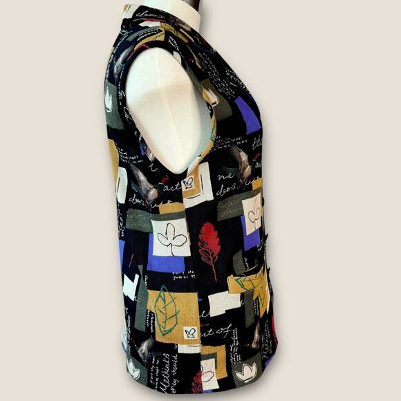 Supply & Demand Vintage Patchwork Button Up Knit Cardigan Vest Women Size L USA - Picture 3 of 13